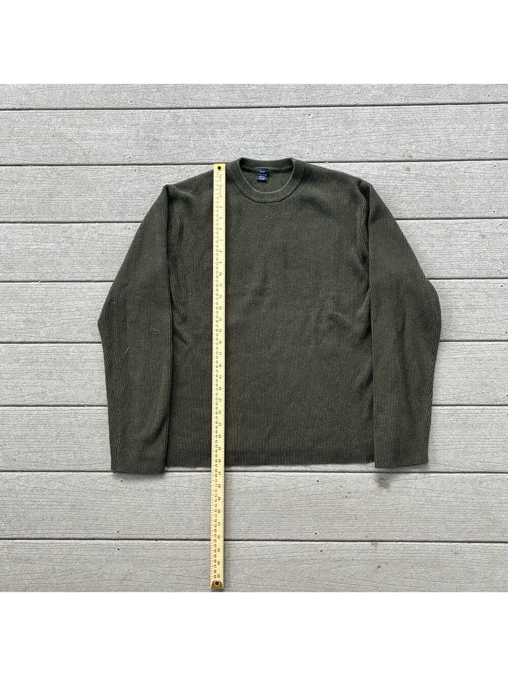 Vintage 2000s Men’s XXL Gap Ribbed Knit Crewneck Sweater Olive Green Pullover